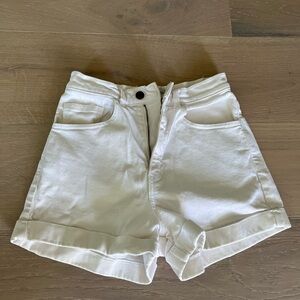 American Apparel white denim shorts